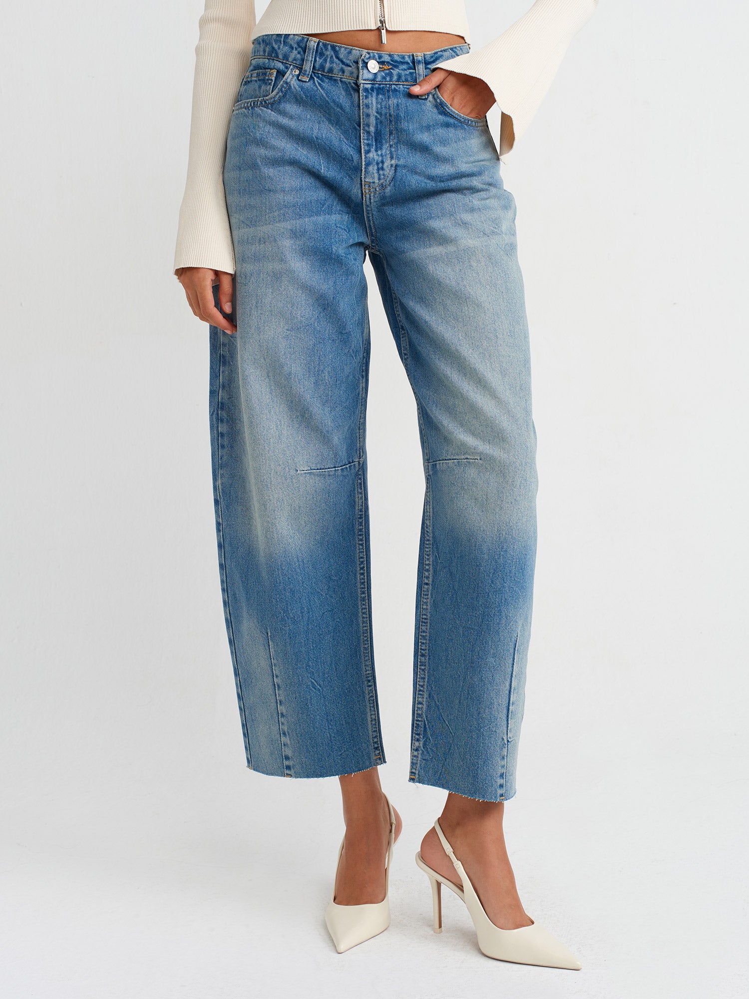 Free Cove High Rise Barrel Jeans