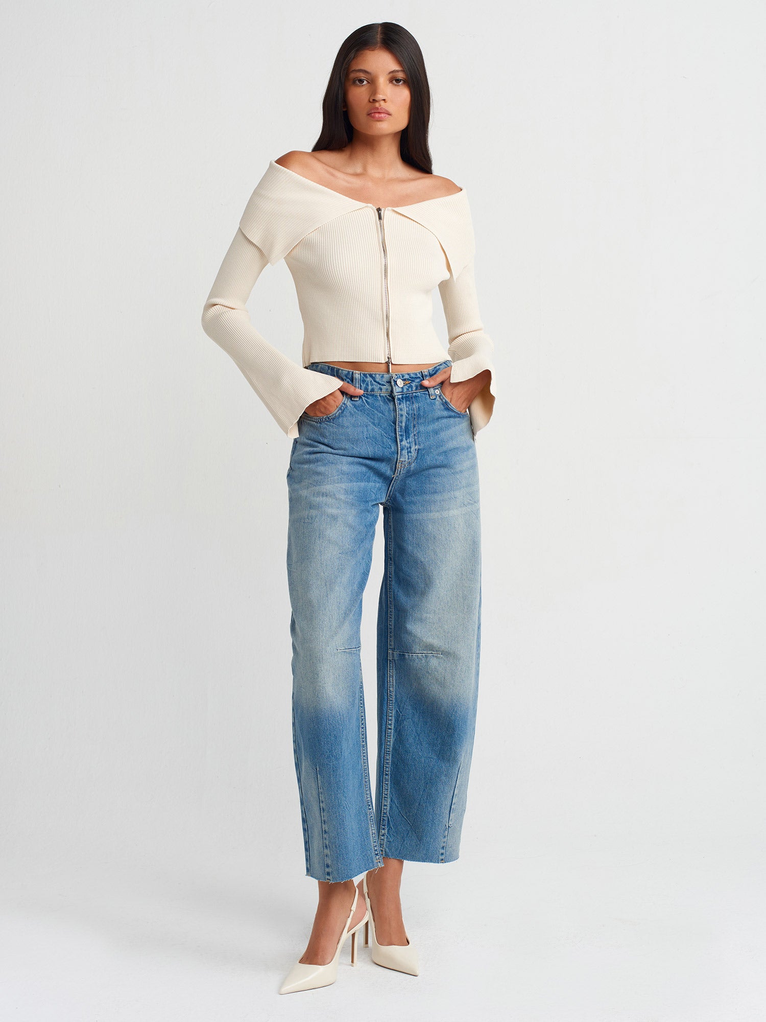 Free Cove High Rise Barrel Jeans