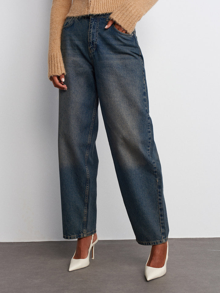 Wild Honey High Rise Barrel Jeans