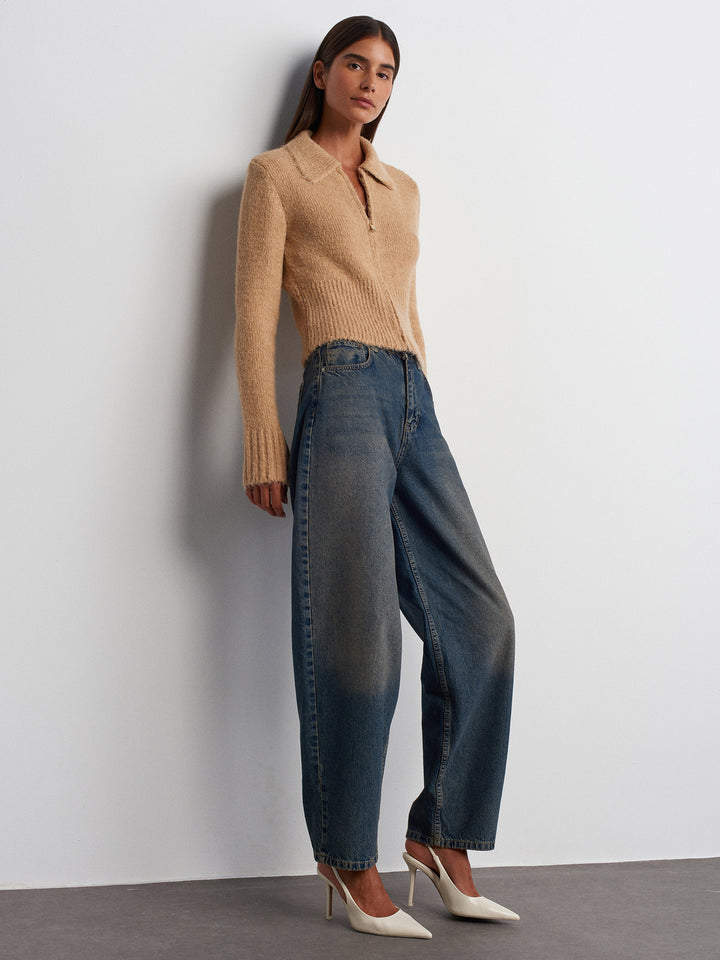 Wild Honey High Rise Barrel Jeans