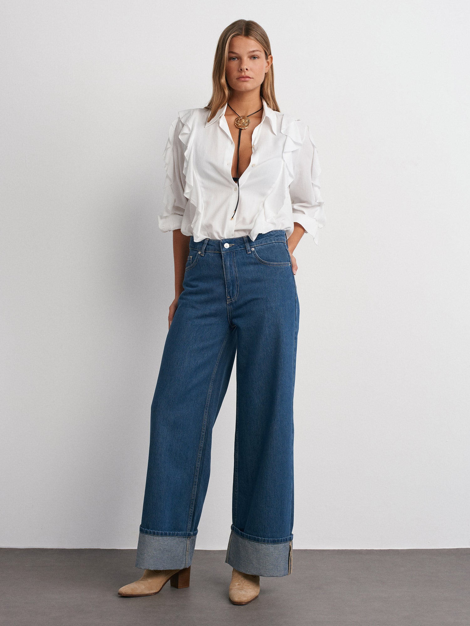 Ashland Super High Rise Straight Cuff Jeans