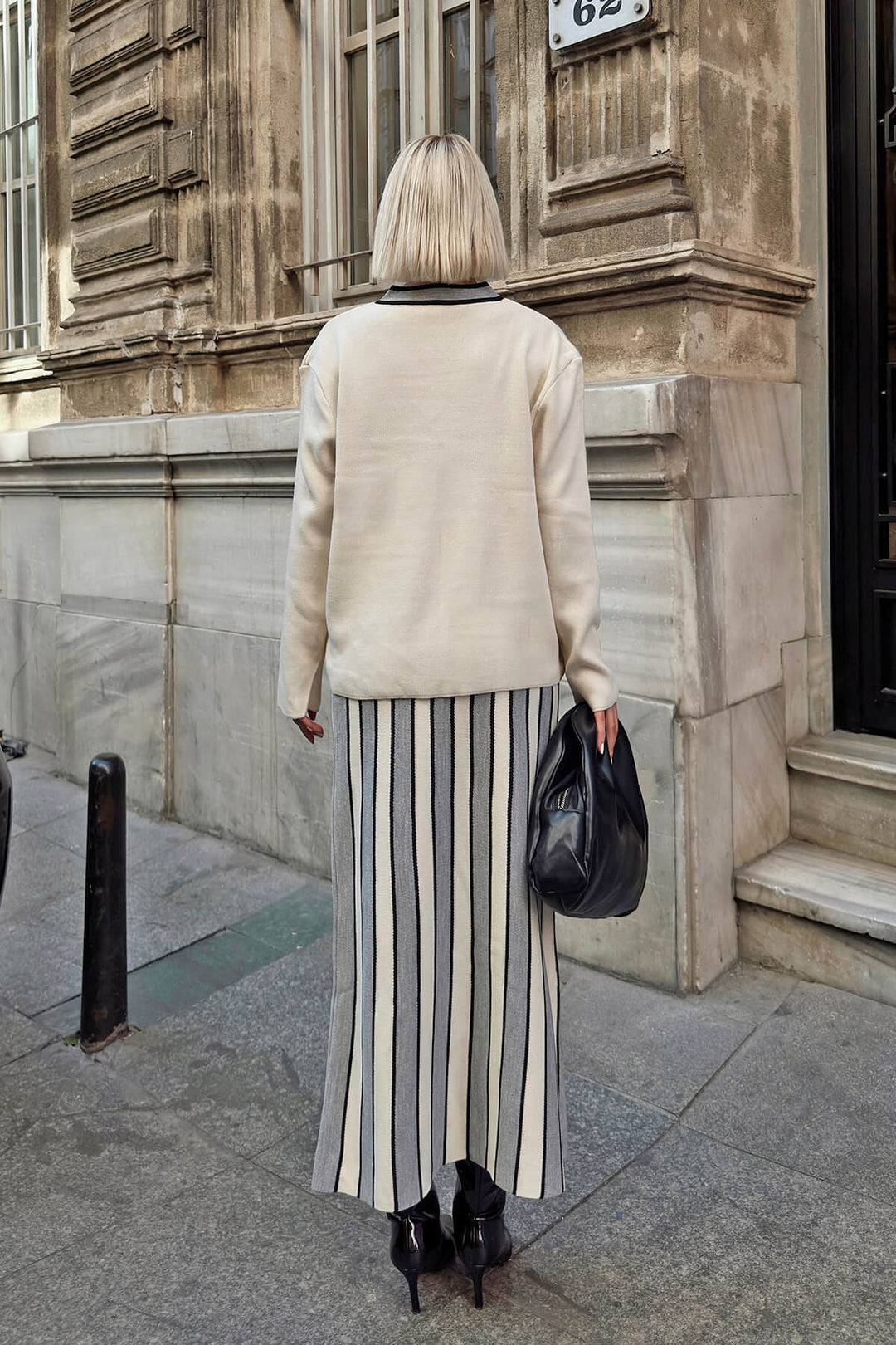 Preston Striped Sweater Midi Skirt