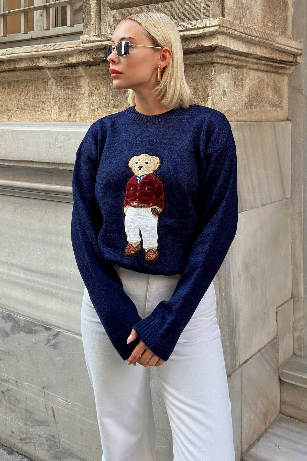 Süzene Bear Crew Neck Sweater